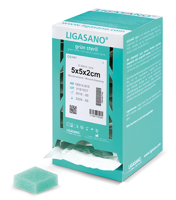 LIGASANO grün steril Spenderbox 5x5x2cm
